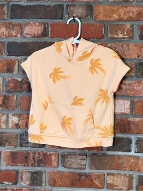 Grayson Mini toddler boy palm tree short sleeve hoodie orange 2T